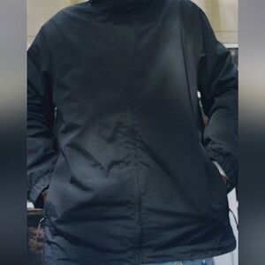 H&M Black Hooded Raincoat with Elastic Cuffs